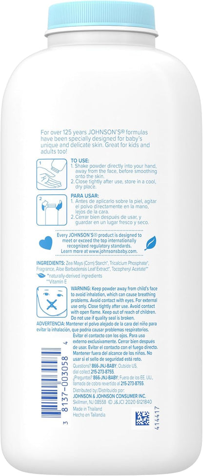 Johnson's Baby Powder with Cornstarch, Aloe and Vitamin E, 15 oz - view 4