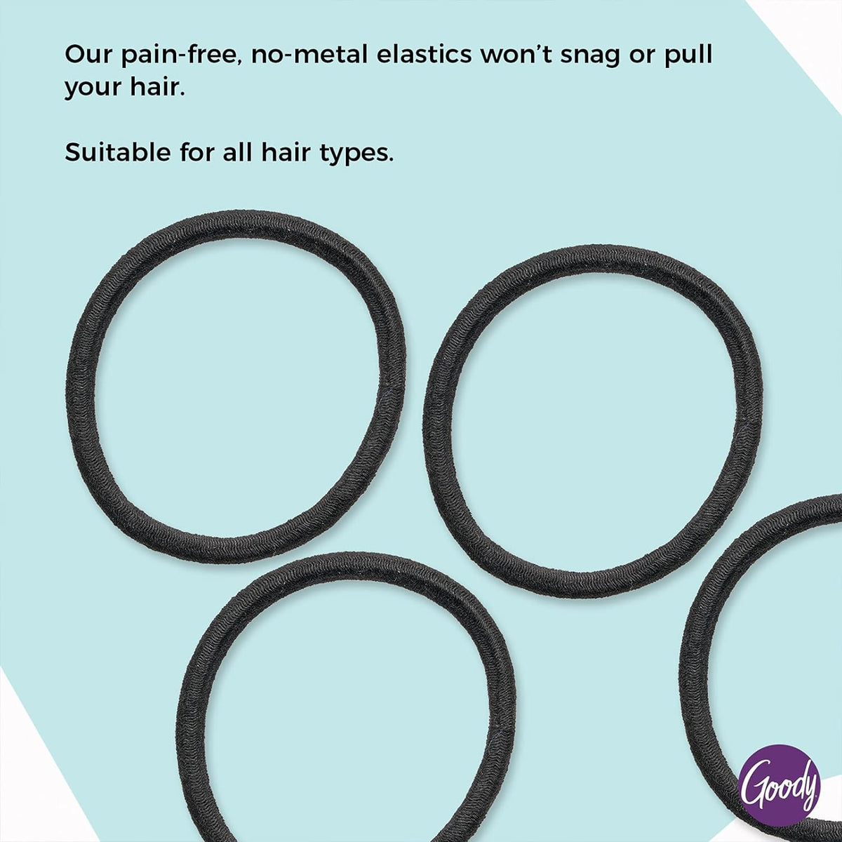 Goody Ouchless Elastic Hair Ties, Black 4 mm, 30 Count - view 3