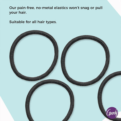 Goody Ouchless Elastic Hair Ties, Black 4 mm, 30 Count - view 3