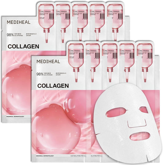 Mediheal Collagen Essential Face Sheet Masks, 10 Pack