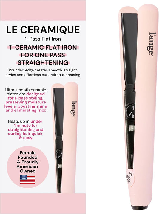 L'ANGE HAIR Le Ceramique 1-Pass Flat Iron, Blush
