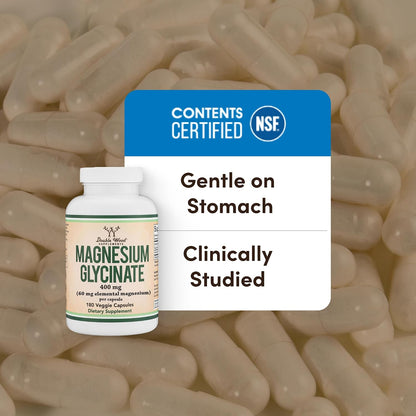 Double Wood Supplements Magnesium Glycinate 400 mg 180 Capsules - view 3