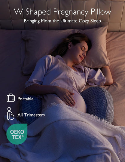 Momcozy Portable W-Shaped Pregnancy Pillow, Adjustable - view 2