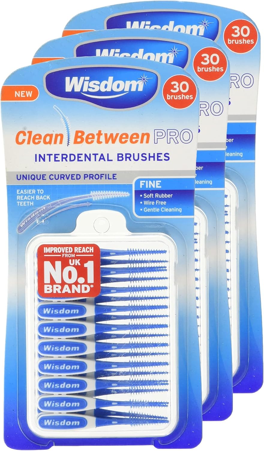 Wisdom Clean Between Pro Interdental Brushes Fine, Pack of 3, 90 Count - view 3