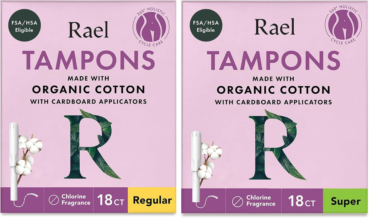 Rael Organic Cotton Cardboard Applicator Tampons, 36 Count — product view