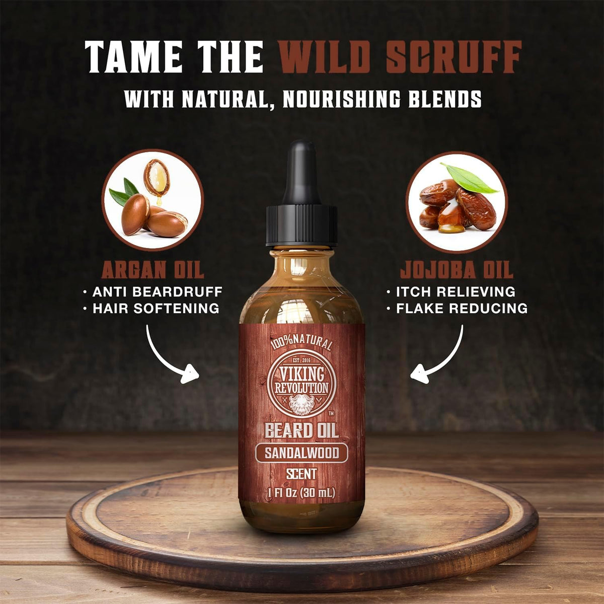 Viking Revolution Sandalwood Beard Balm 2 oz and Beard Oil 1 fl oz Bundle - view 4