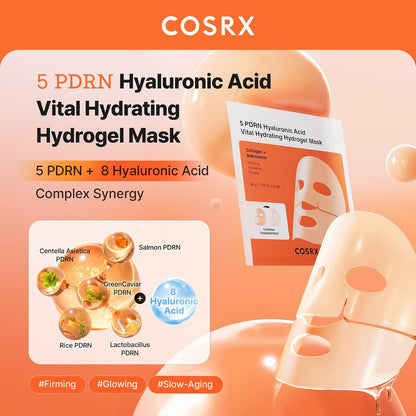COSRX 5 PDRN Hyaluronic Acid Vital Hydrating Hydrogel Mask, 3 Masks - view 2