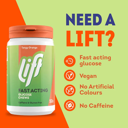 Lift Fast Acting Glucose Chewable Tablets Orange, 50 Count x 6 - view 2