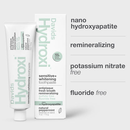 Davids Nano Hydroxyapatite Toothpaste, Sensitive + Whitening, Peppermint 4 oz - view 2
