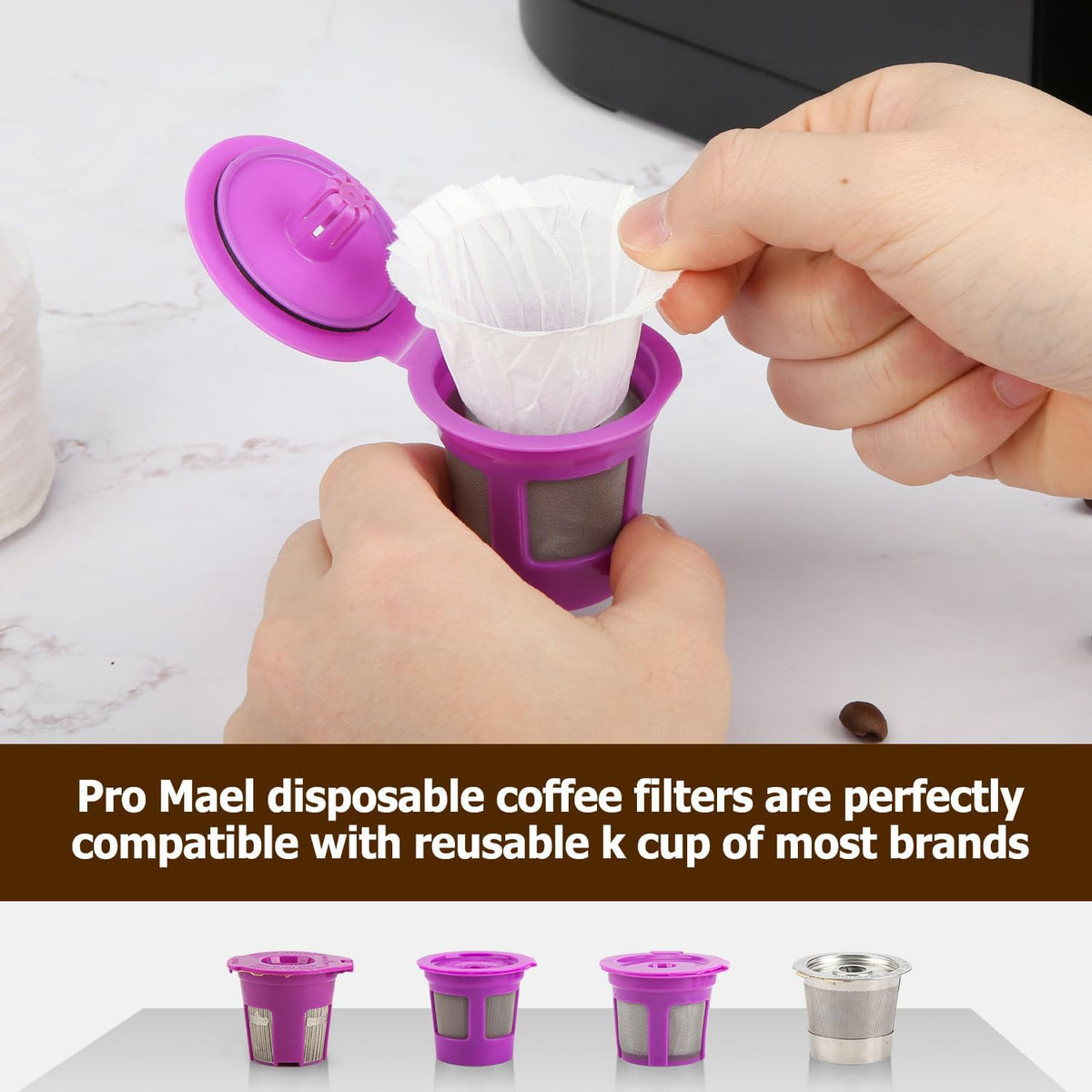 Pro Mael Disposable K Cup Paper Filters for Keurig 1.0 and 2.0, 360 Count - view 2