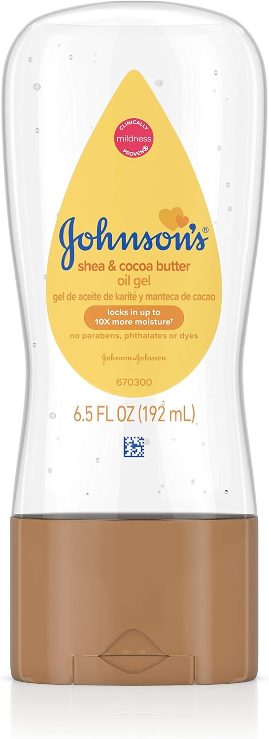 Johnson's Baby Oil Gel with Shea and Cocoa Butter, 185 ml (6.5 fl oz)