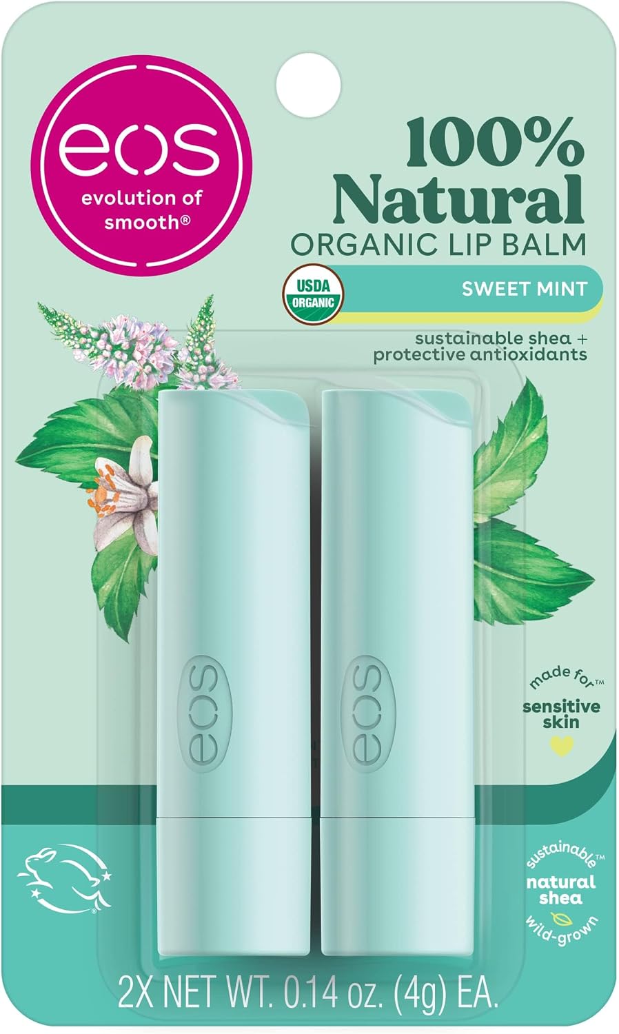 eos Lip Balm, Sweet Mint, Pack of 2