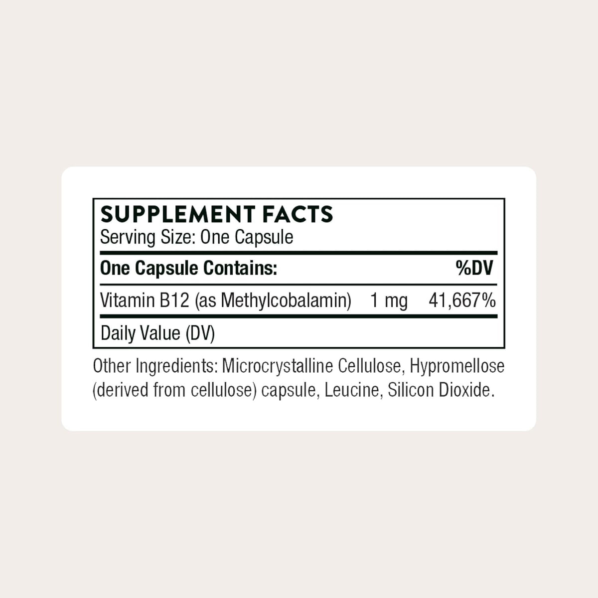 Thorne Vitamin B12 1,000 mcg, Active Methylcobalamin, 60 Capsules - view 5