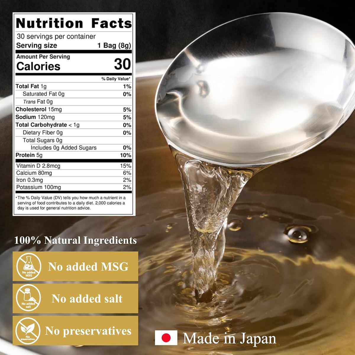 Kaneshichi Natural Dashi Packs 30 Count (8 g Each, 240 g Total) — alternate product view