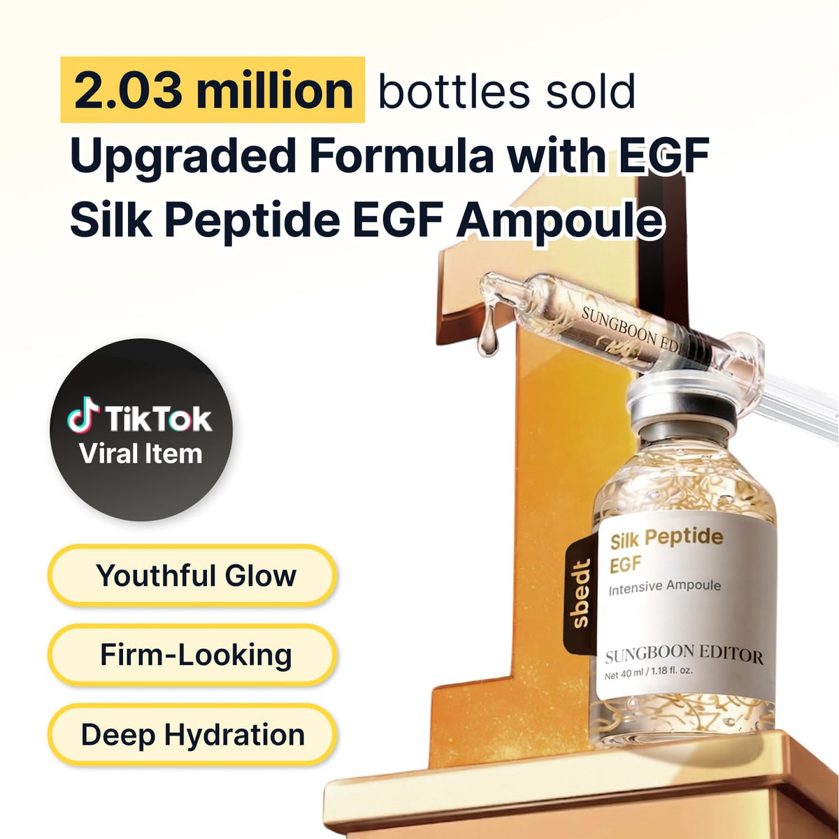 SUNGBOON EDITOR Deep Collagen Silk Peptide EGF Ampoule, 1.35 fl oz - view 2