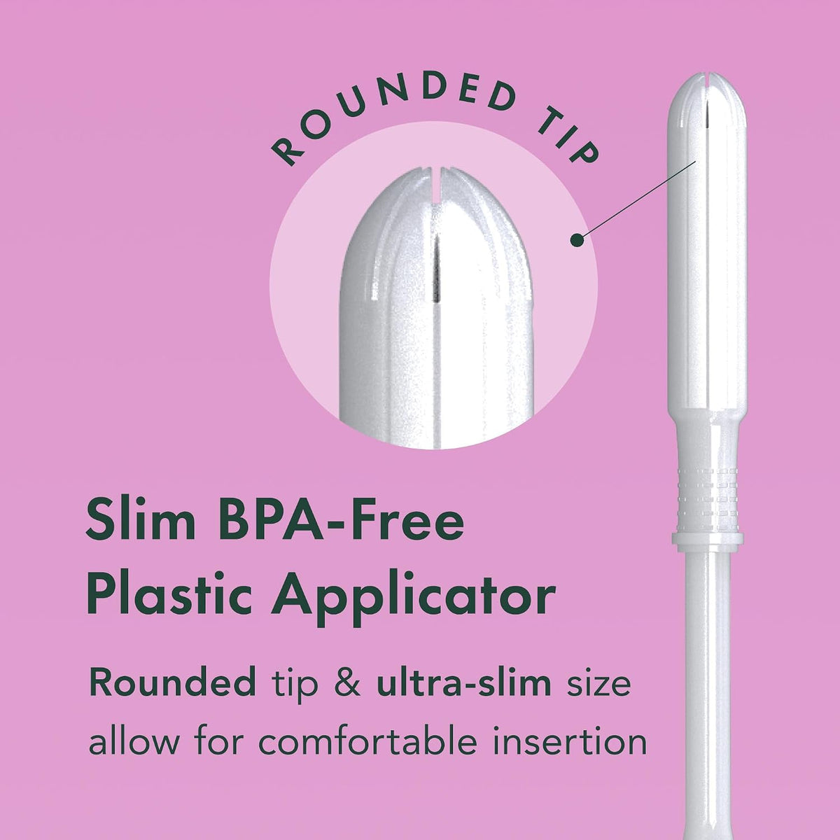 Rael Slim Applicator Tampons with Organic Cotton Core, 40 Count - view 2