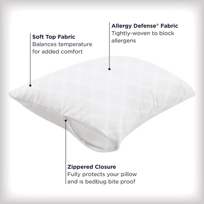 AllerEase Premier Zipper Pillow Protectors, Standard/Queen, 4 Pack - view 4