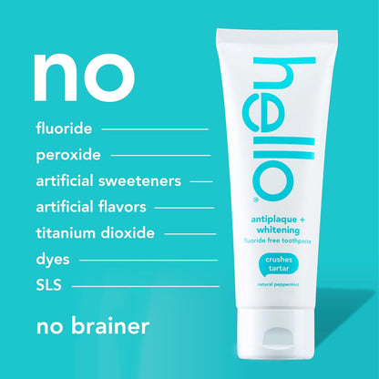 hello Antiplaque and Whitening Fluoride-Free Toothpaste, 3 x 5 oz - view 6