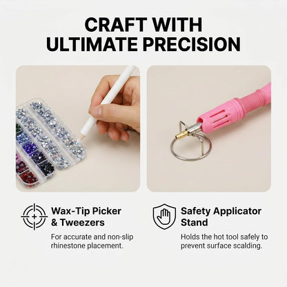 Worthofbest Hotfix Rhinestone Applicator Kit, 5000 Pcs, 3 Gem Sizes - view 6