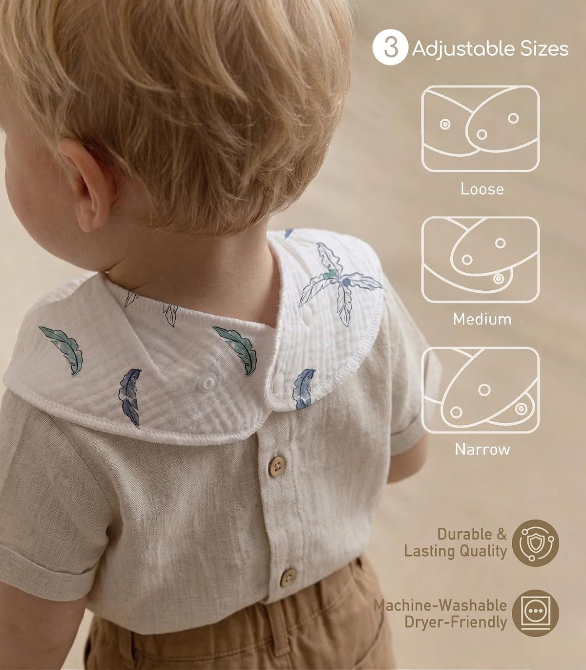 Civarua Kids Muslin Baby Bandana Drool Bibs, Pack of 8 - view 4