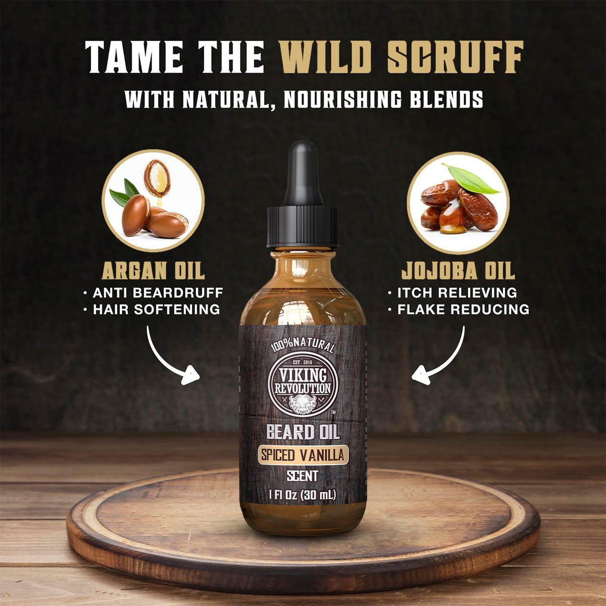 Viking Revolution Beard Oil, Spiced Vanilla, 1 fl oz (30 ml) - view 3