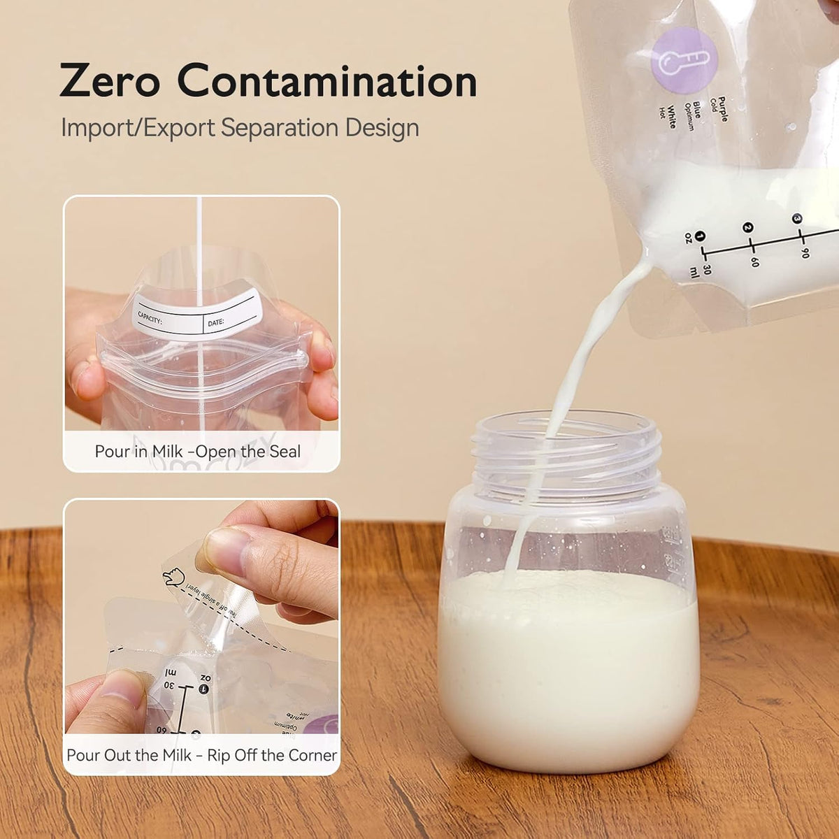 Momcozy Breast Milk Storage Bags with Temperature Sensor, 6 oz, 120 Count - view 4