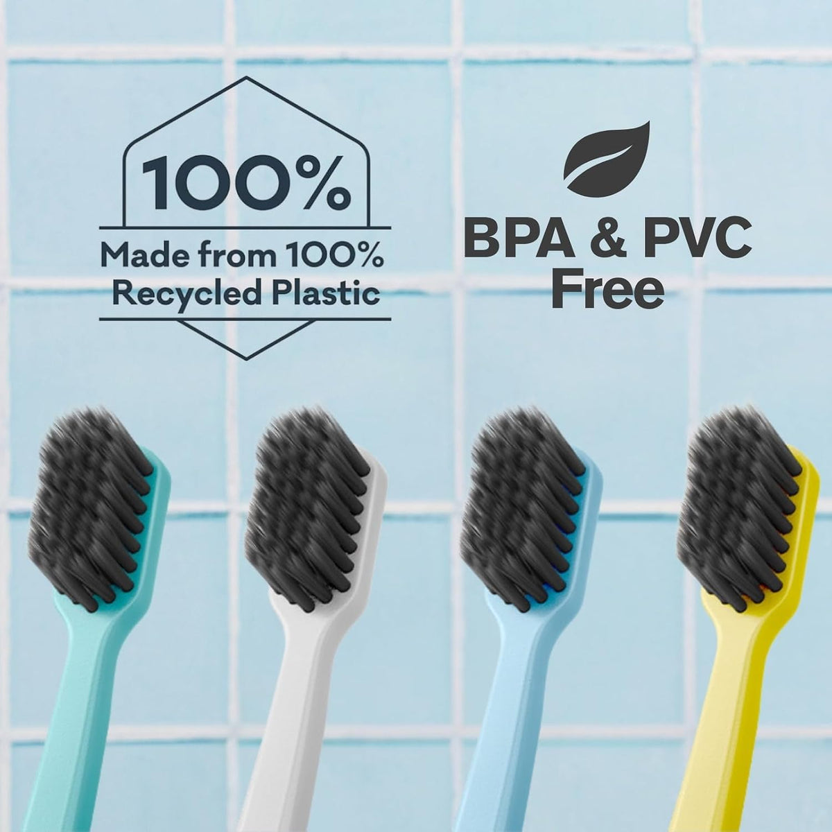 Grin Ultra Soft Charcoal Toothbrush for Adults, 4 Count, Summer Beach - view 4