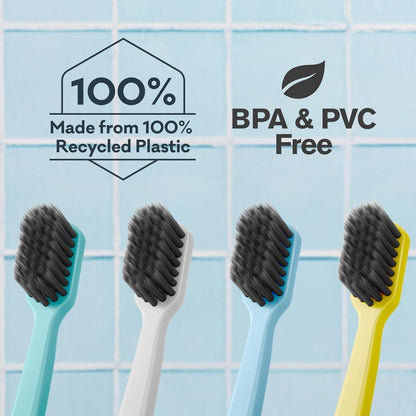 Grin Ultra Soft Charcoal Toothbrush for Adults, 4 Count, Summer Beach - view 4