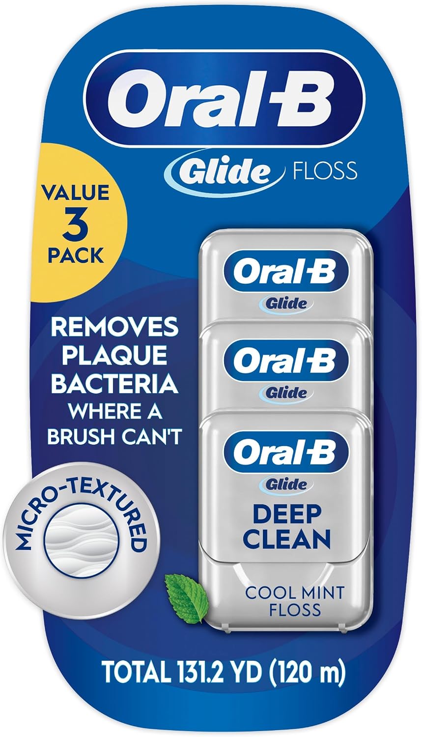 Oral-B Glide Pro-Health Deep Clean Dental Floss, Cool Mint, 40 m, Pack of 3
