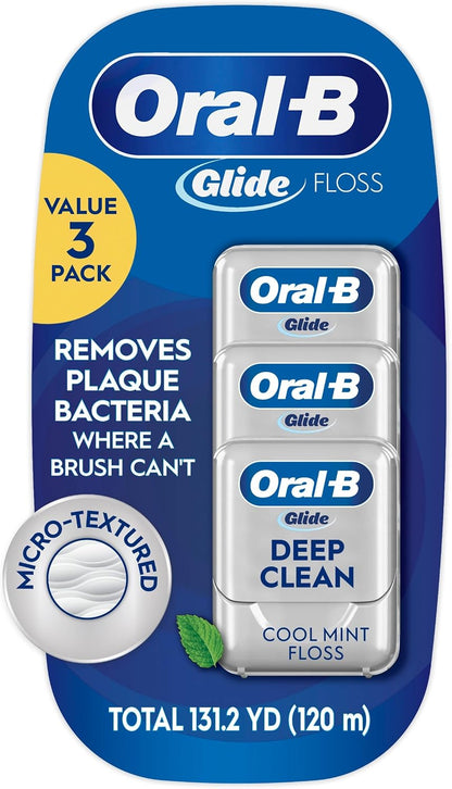 Oral-B Glide Pro-Health Deep Clean Dental Floss, Cool Mint, 40 m, Pack of 3