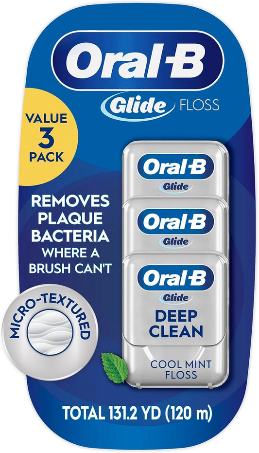 Oral-B Glide Pro-Health Deep Clean Dental Floss, Cool Mint, 40 m, Pack of 3