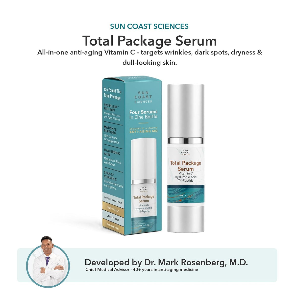 Sun Coast Sciences Total Package Serum by Dr. Rosenberg, 1 fl oz — alternate product view