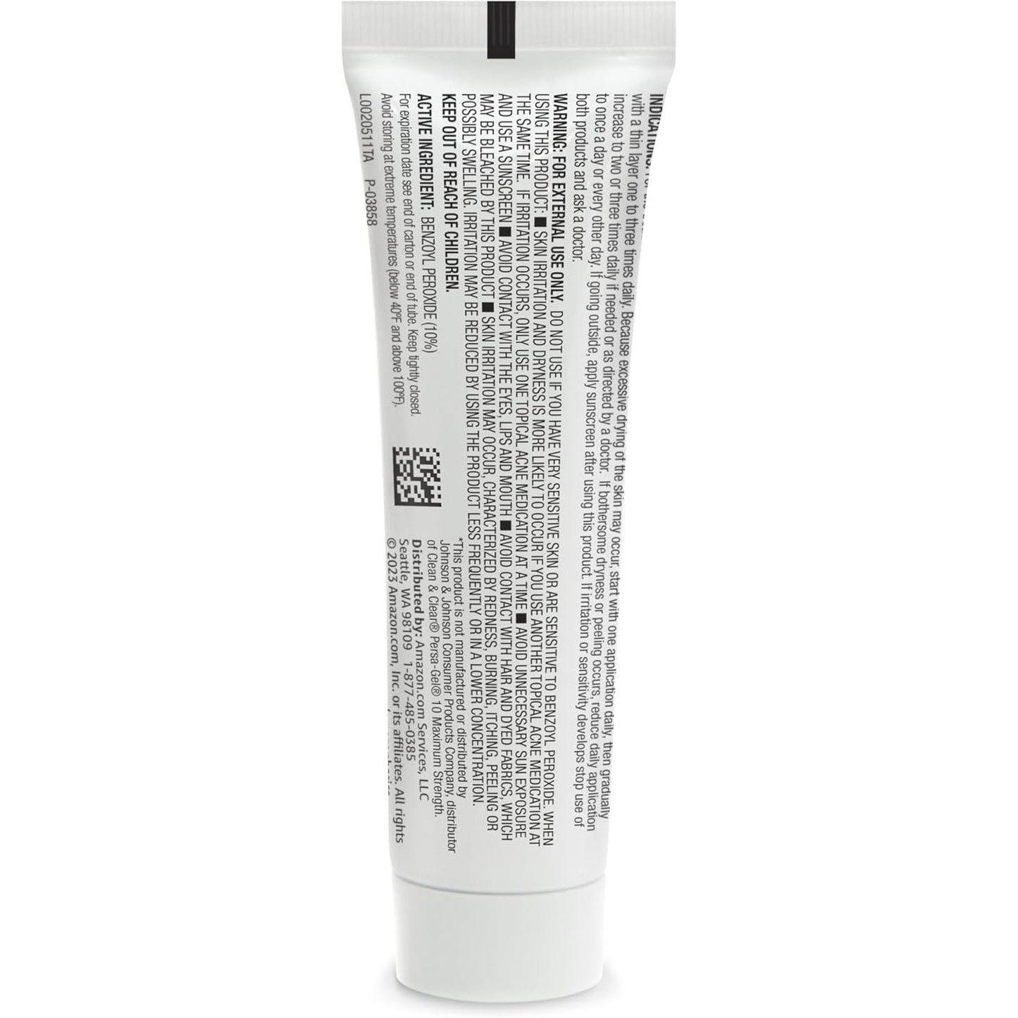 Amazon Basics 10% Benzoyl Peroxide Acne Treatment Gel, Maximum Strength, 1 fl oz (30ml)