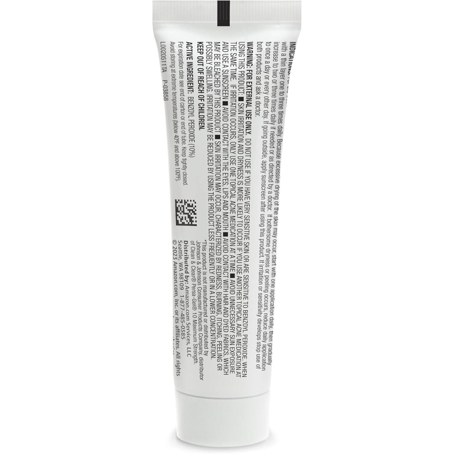 Amazon Basics 10% Benzoyl Peroxide Acne Treatment Gel, Maximum Strength, 1 fl oz (30ml)