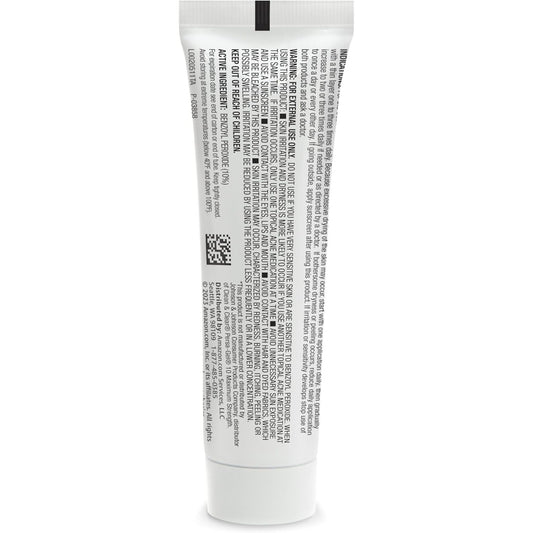 Amazon Basics 10% Benzoyl Peroxide Acne Treatment Gel, Maximum Strength, 1 fl oz (30ml)
