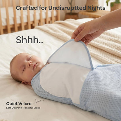 Momcozy Newborn Swaddle with Quiet Fastener, 0-3 Months, Sea Mist - view 5