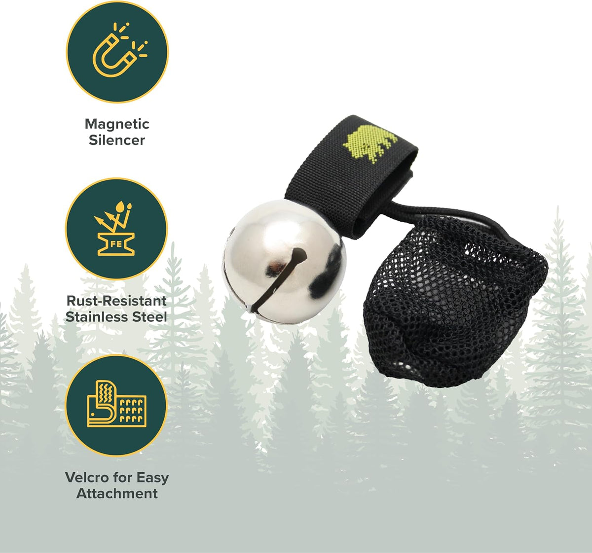 Coghlan's Magnetic Bear Bell with Silencer, Silver — alternate product view