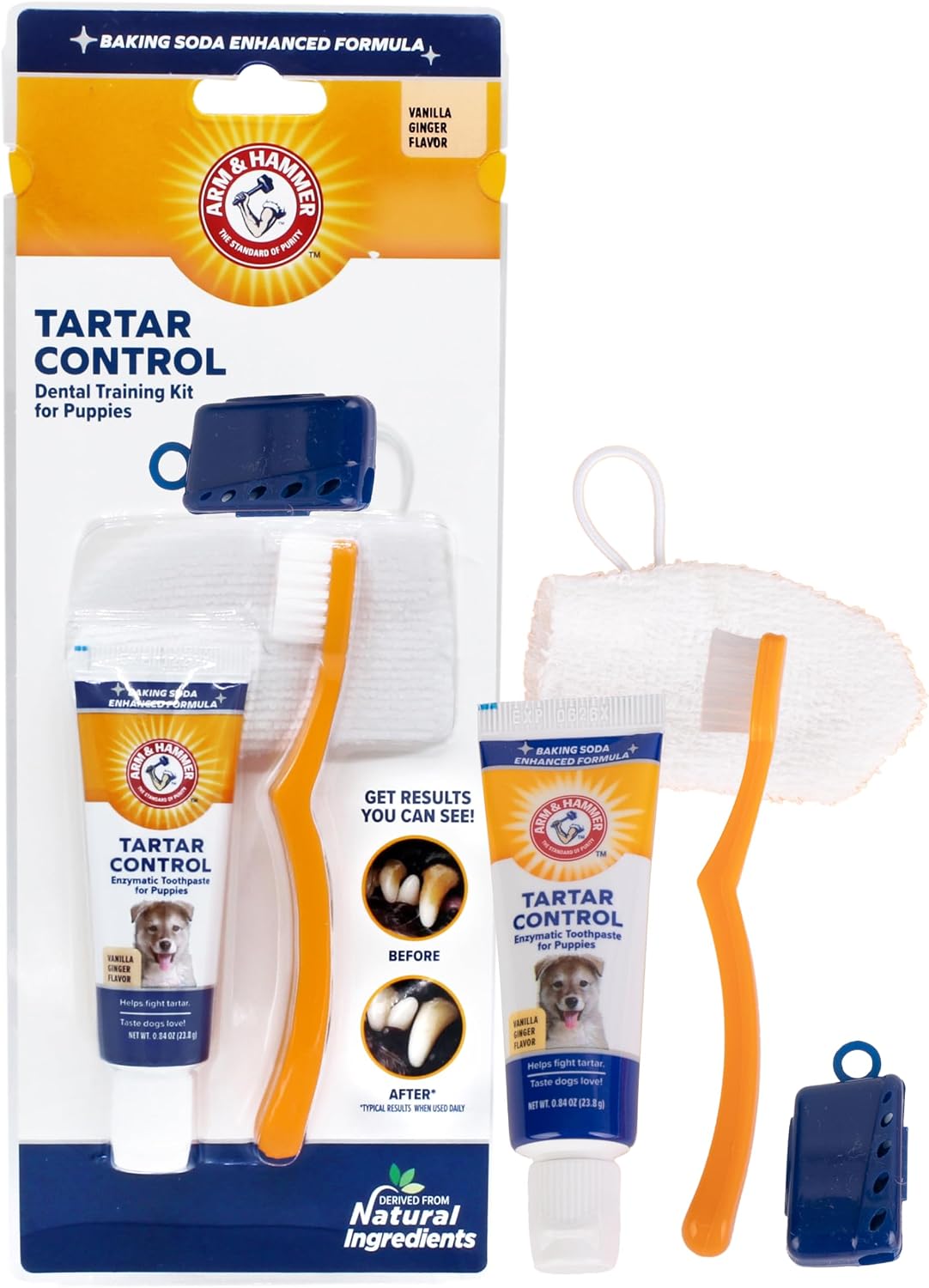 Arm & Hammer for Pets Tartar Control Puppy Dental Training Kit, Vanilla Ginger — product view