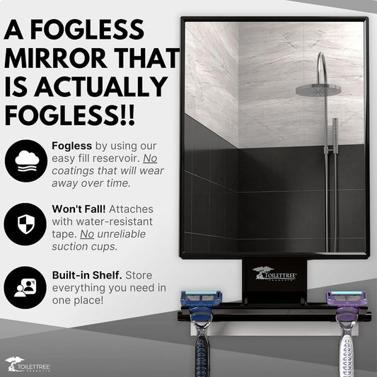 ToiletTree Products Fogless Shower Mirror with Squeegee, Tall - view 2