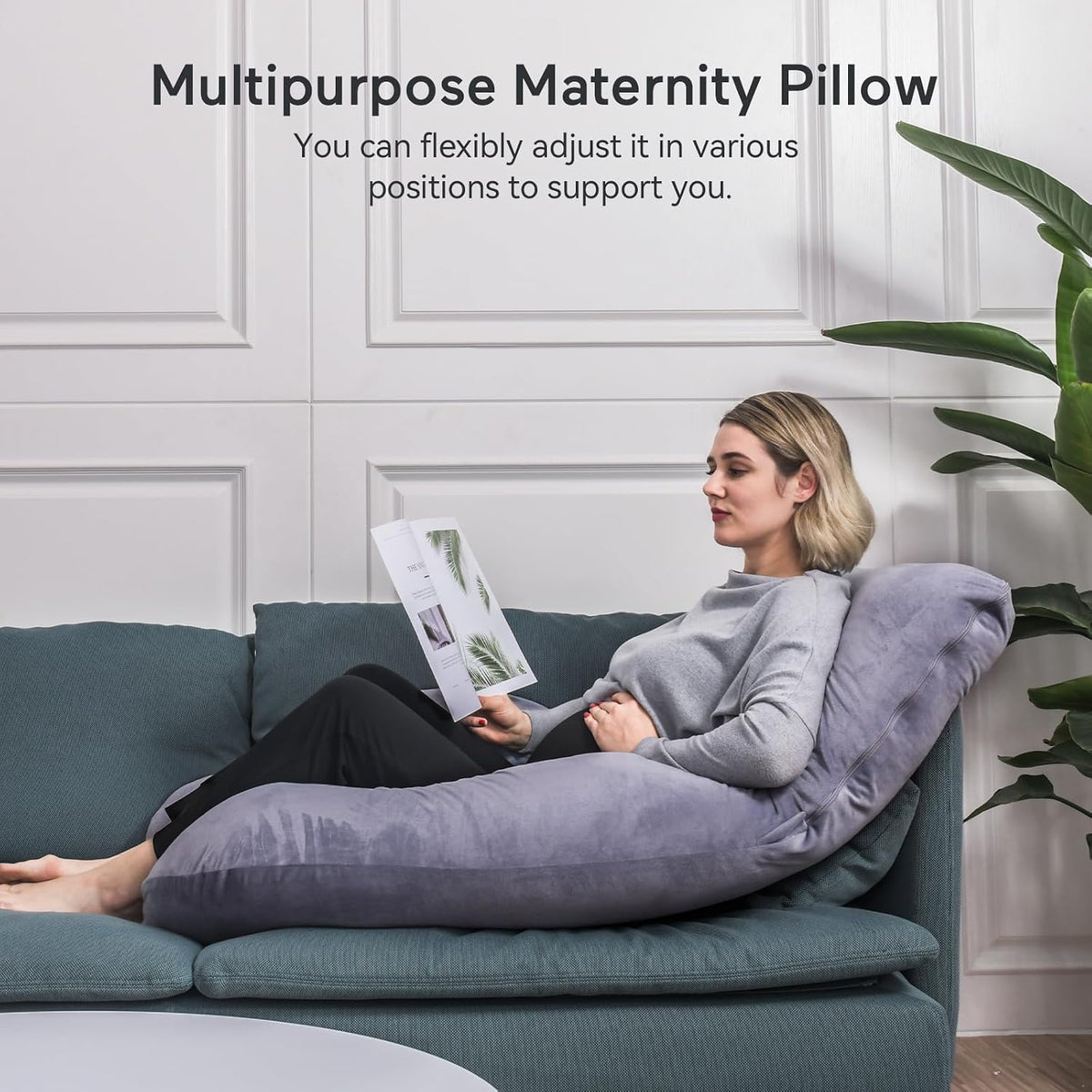 Momcozy U-Shaped Full Body Pregnancy Pillow for Sleeping - view 6