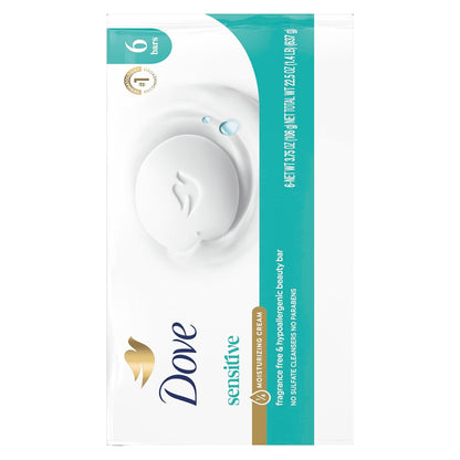 Dove Sensitive Beauty Bar Soap, Fragrance-Free, 3.75 oz, 6 Bars - view 3