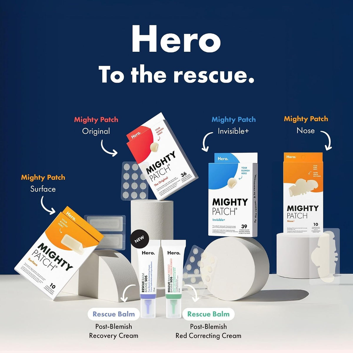 Hero Cosmetics Mighty Patch Chin Hydrocolloid Spot Patches, 10 Count — product view