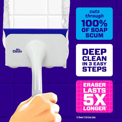 Mr. Clean Magic Eraser Shower & Tub Scrubber Starter Kit, Lemon - view 3