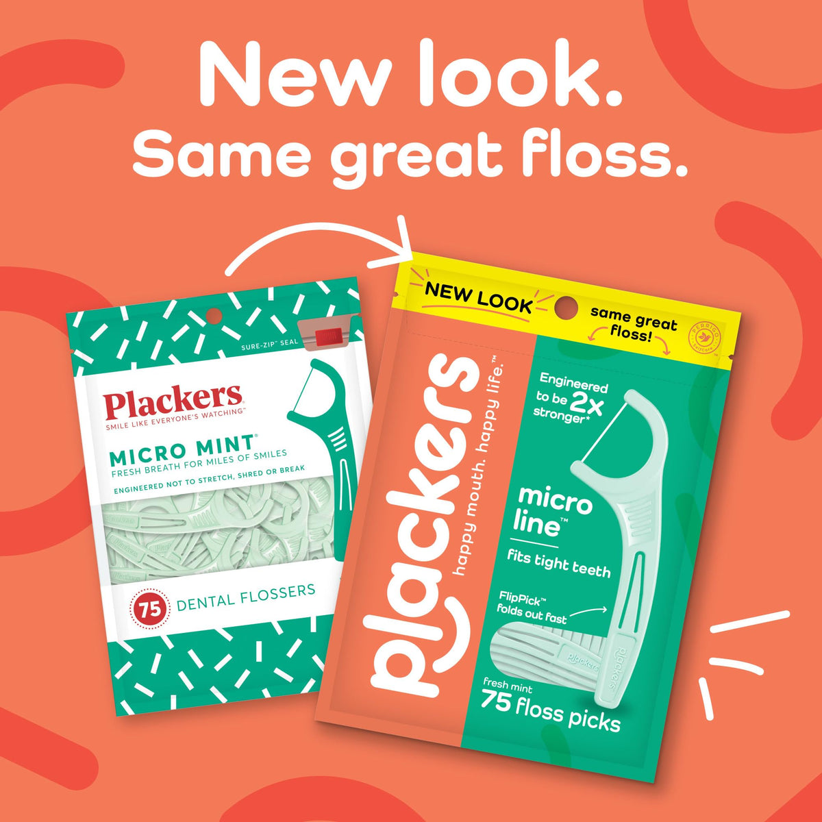 Plackers Micro Line Floss Picks, Fresh Mint, 150 Count, Pack of 4 - view 2