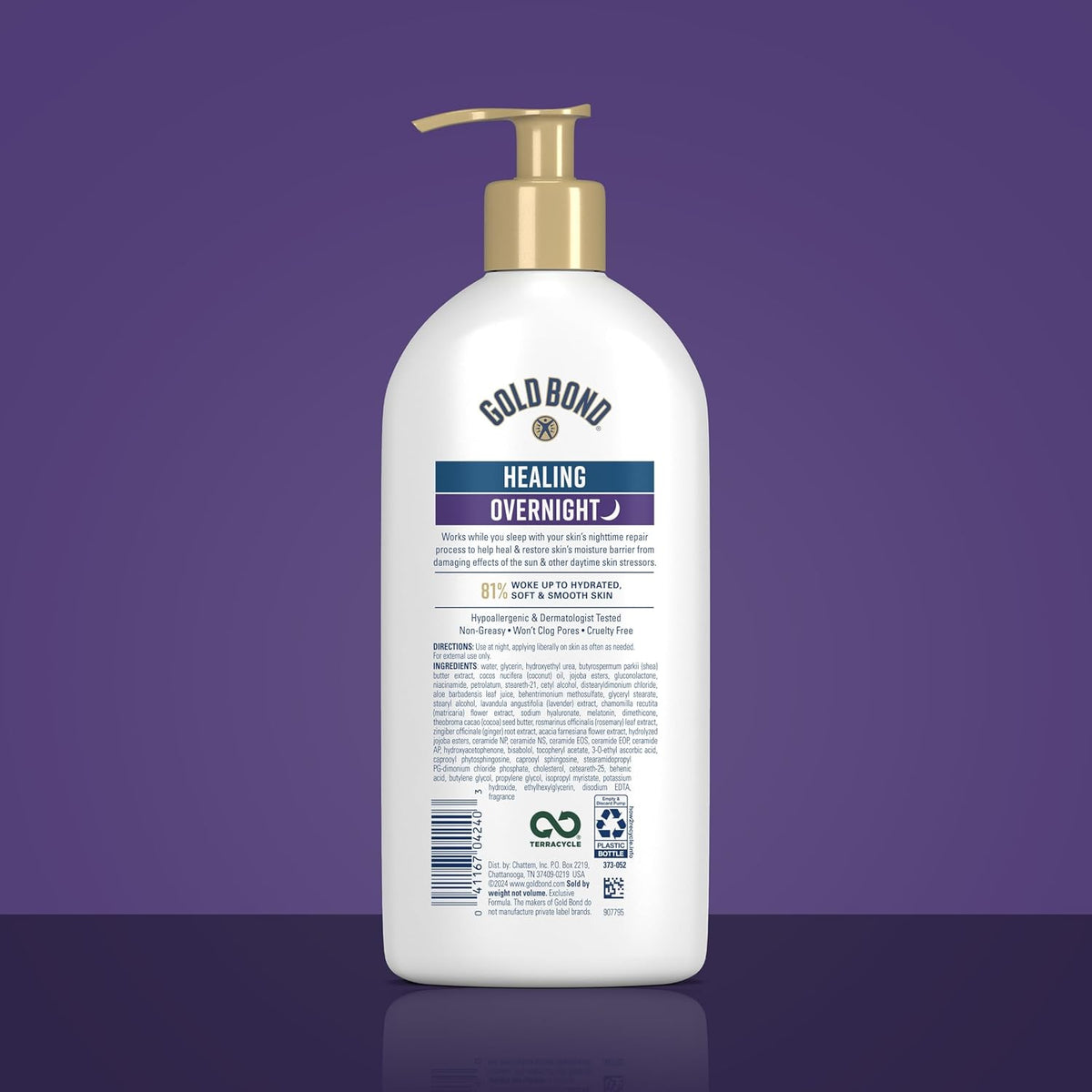 Gold Bond Healing Overnight Body & Face Lotion, Lavender Scent, 13 oz - view 3