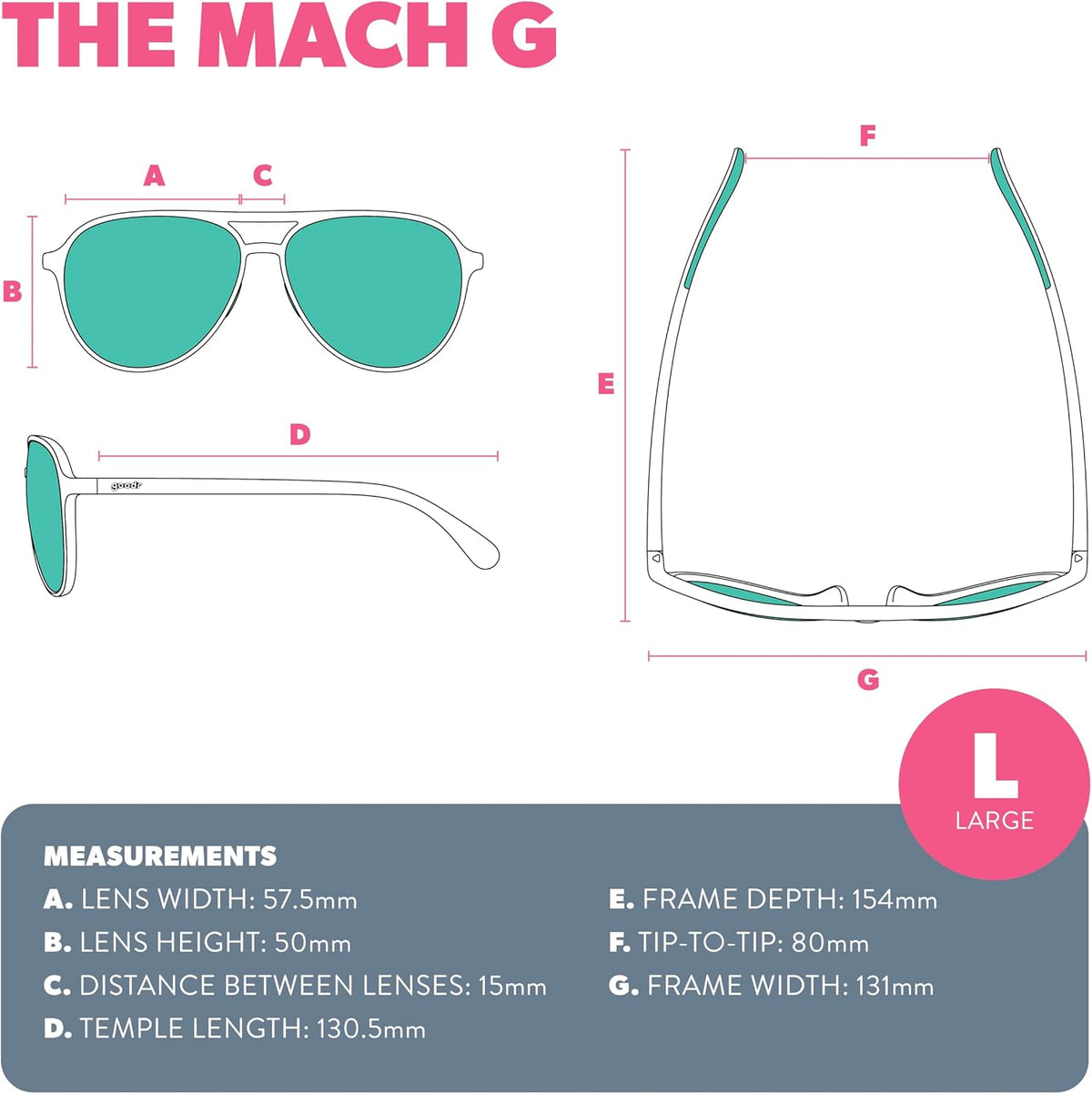 goodr Amelia Earhart Ghosted Me Polarised Aviator Sunglasses - view 6