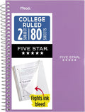Five Star 2-Subject Notebook, College Ruled, Purple