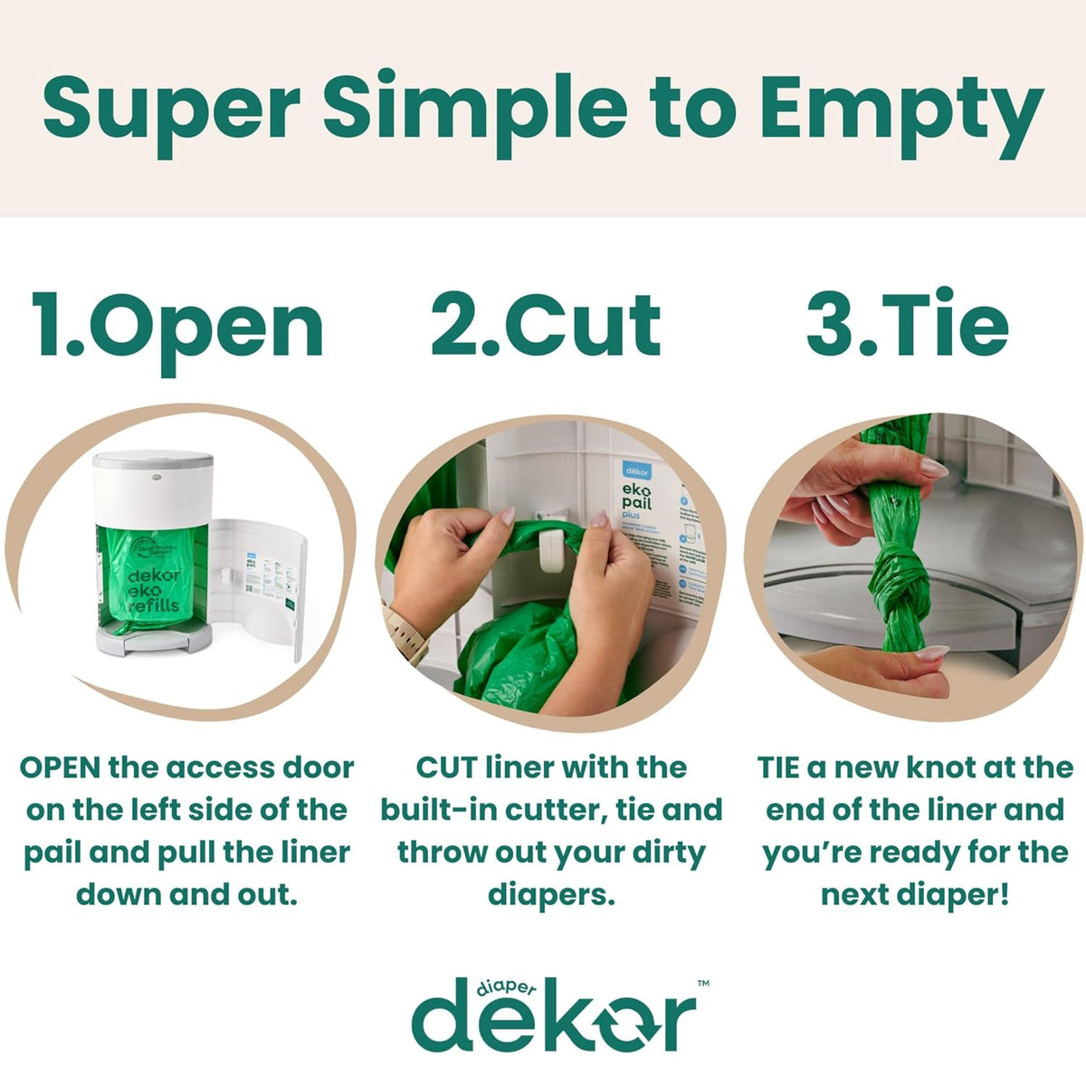 Diaper Dekor Plus Nappy Pail Refills, 4 Count, Unscented - view 4