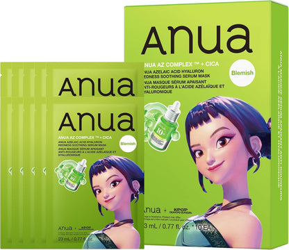 Anua Azelaic Acid Hyaluron Redness Soothing Serum Mask 10 Pack