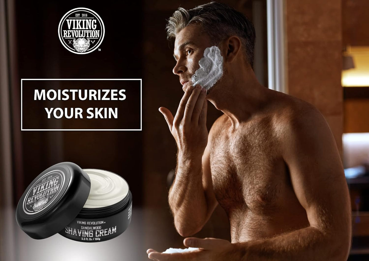 Viking Revolution Shaving Cream for Men, Sandalwood, 5.3 oz - view 3